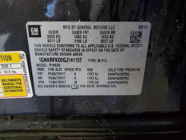 Photo 14 from auction – 2016 CHEVROLET TRAVERSE L with VIN 1GNKRFKD5GJ141157