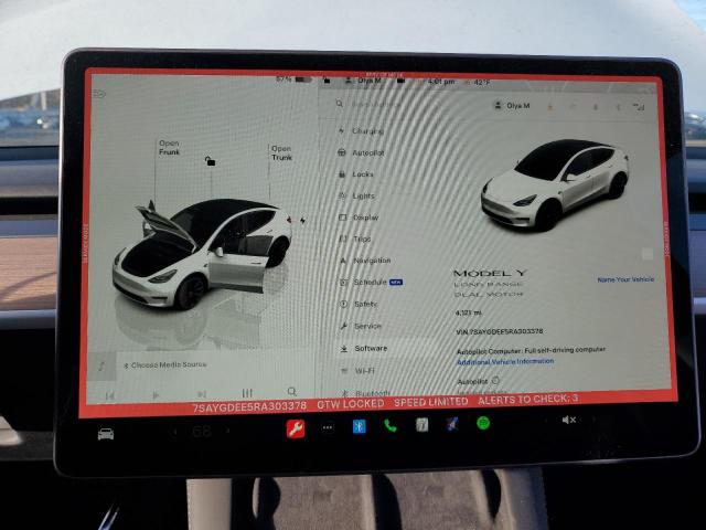 Photo 9 from auction – 2024 TESLA MODEL Y with VIN 7SAYGDEE5RA303378