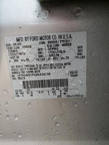 Photo 14 from auction – 2004 FORD F250 SUPER with VIN 1FTNW21P34EA26158