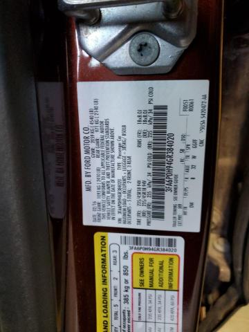 Photo 14 from auction – 2016 FORD FUSION SE with VIN 3FA6P0H94GR384020