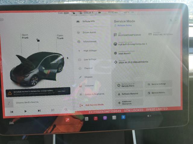 Photo 9 from auction – 2021 TESLA MODEL Y with VIN 5YJYGDEE0MF109849