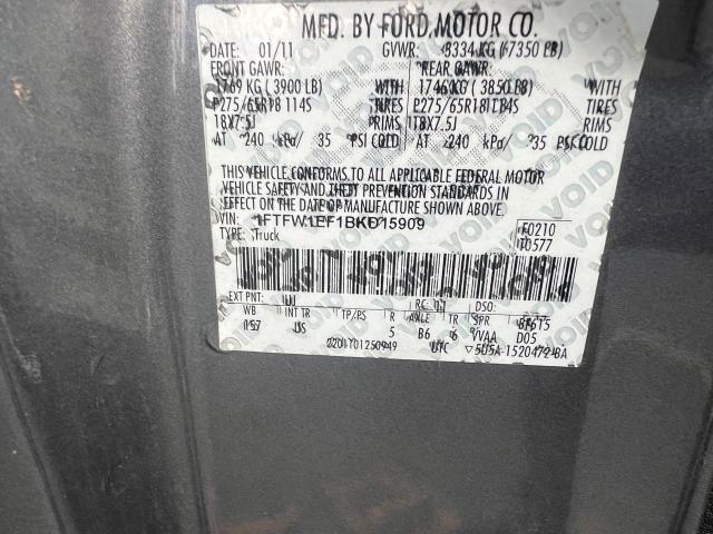 Photo 10 from auction – 2011 FORD F150 SUPER with VIN 1FTFW1EF1BKD15909