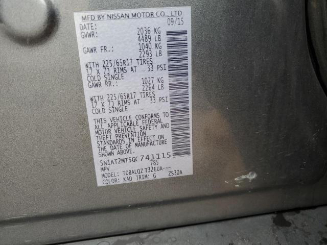Photo 14 from auction – 2016 NISSAN ROGUE S with VIN 5N1AT2MT5GC741115