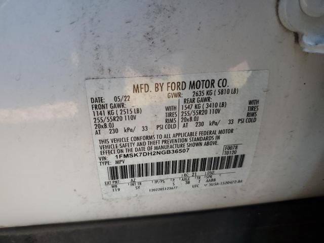 Photo 14 from auction – 2022 FORD EXPLORER X with VIN 1FMSK7DH2NGB36507
