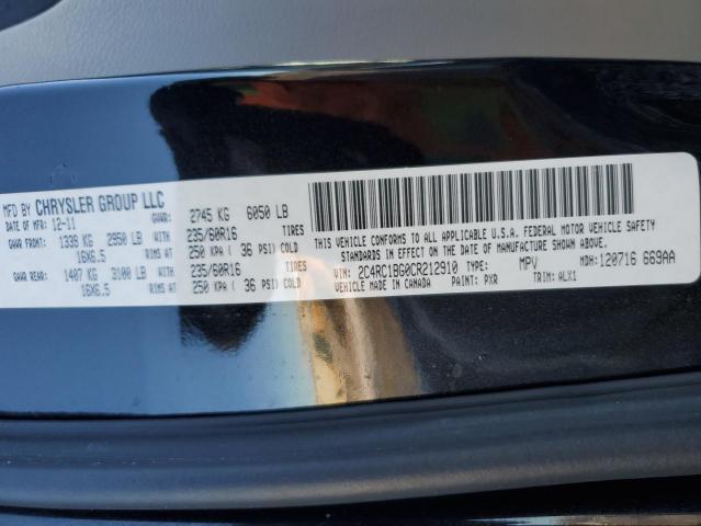 Photo 14 from auction – 2012 CHRYSLER TOWN & COU with VIN 2C4RC1BG0CR212910