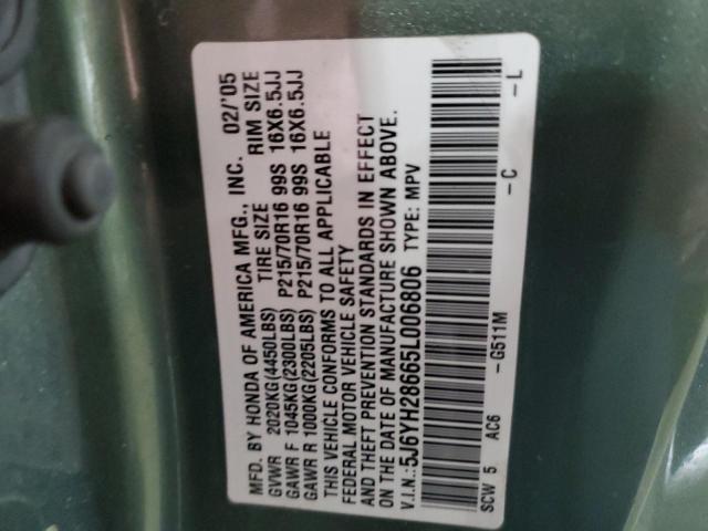 Photo 14 from auction – 2005 HONDA ELEMENT EX with VIN 5J6YH28665L006806