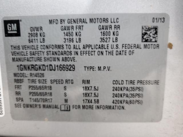 Photo 14 from auction – 2013 CHEVROLET TRAVERSE L with VIN 1GNKRGKD1DJ166929