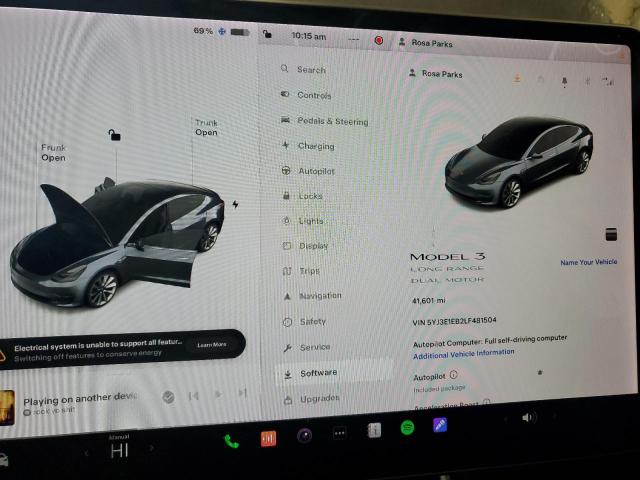 Photo 9 from auction – 2020 TESLA MODEL 3 with VIN 5YJ3E1EB2LF481504