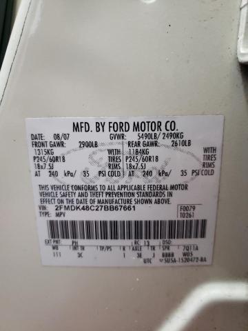 Photo 14 from auction – 2007 FORD EDGE SEL with VIN 2FMDK48C27BB67661