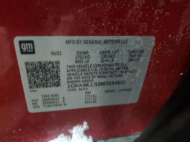 Photo 14 from auction – 2021 GMC ACADIA AT4 with VIN 1GKKNLLS2MZ234915