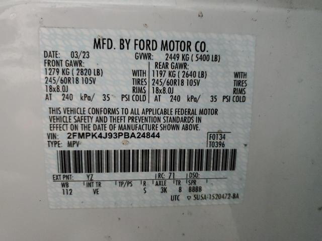 صورة رقم 14 من المزاد - 2023 FORD EDGE SEL مع VIN 2FMPK4J93PBA24844