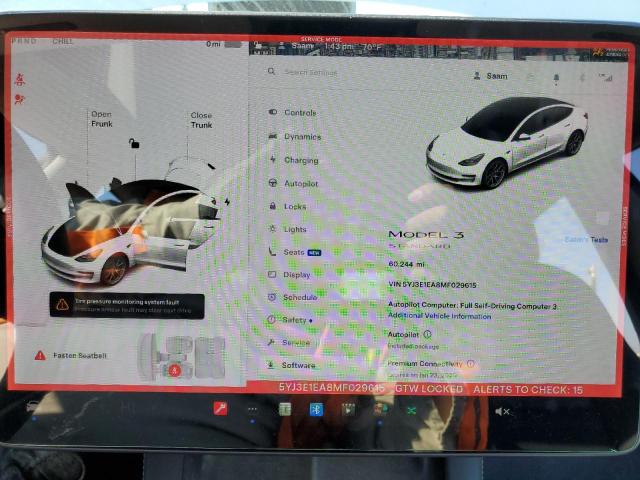 Снимка 9 от търг – 2021 TESLA MODEL 3 с VIN 5YJ3E1EA8MF029615