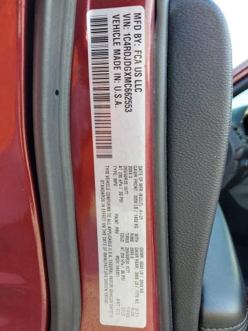 Photo 14 from auction – 2021 DODGE DURANGO GT with VIN 1C4RDJDGXMC662553