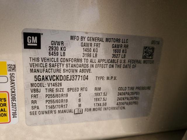 Photo 14 from auction – 2014 BUICK ENCLAVE with VIN 5GAKVCKD0EJ377104