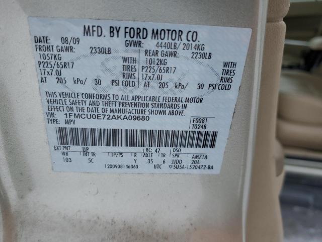 Снимка 14 от търг – 2010 FORD ESCAPE LIM с VIN 1FMCU0E72AKA09680