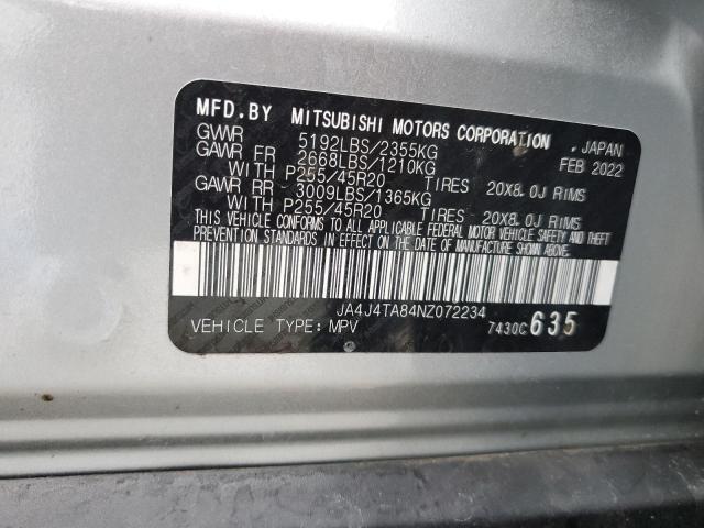 Photo 14 from auction – 2022 MITSUBISHI OUTLANDER with VIN JA4J4TA84NZ072234