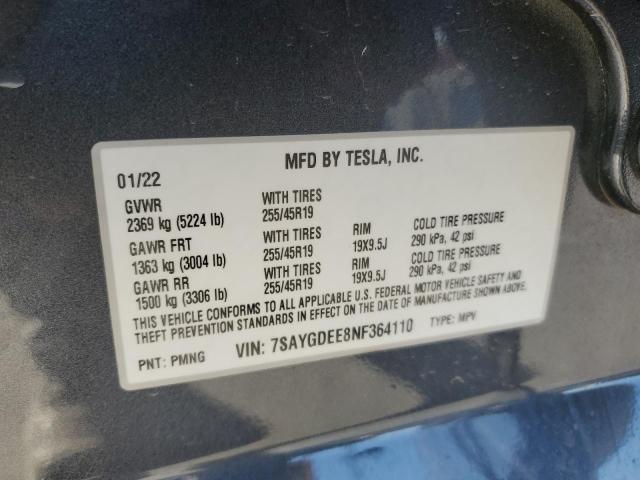 Photo 14 from auction – 2022 TESLA MODEL Y with VIN 7SAYGDEE8NF364110