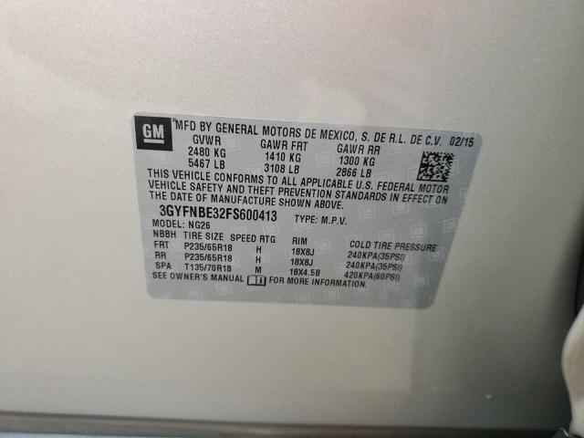 Photo 14 from auction – 2015 CADILLAC SRX LUXURY with VIN 3GYFNBE32FS600413