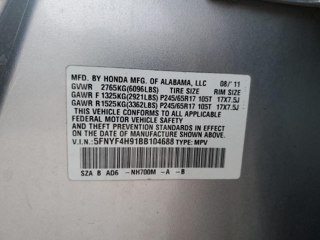 Photo 14 from auction – 2011 HONDA PILOT TOUR with VIN 5FNYF4H91BB104688