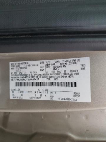 Photo 14 from auction – 2018 FORD ESCAPE SEL with VIN 1FMCU9HD1JUA47427