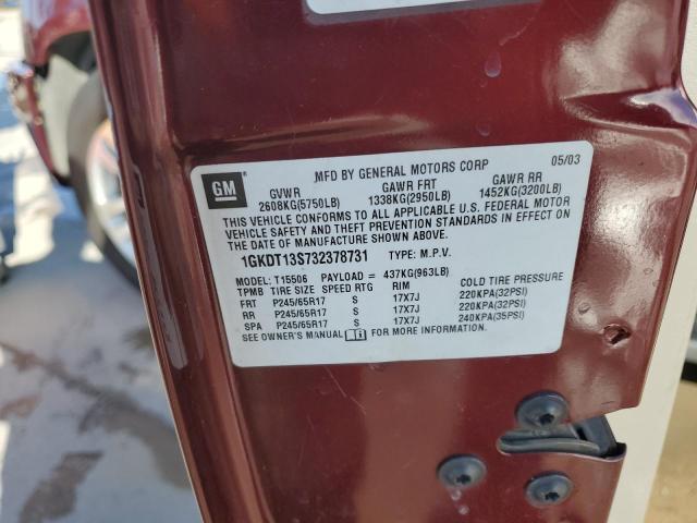 Photo 14 from auction – 2003 GMC ENVOY with VIN 1GKDT13S732378731