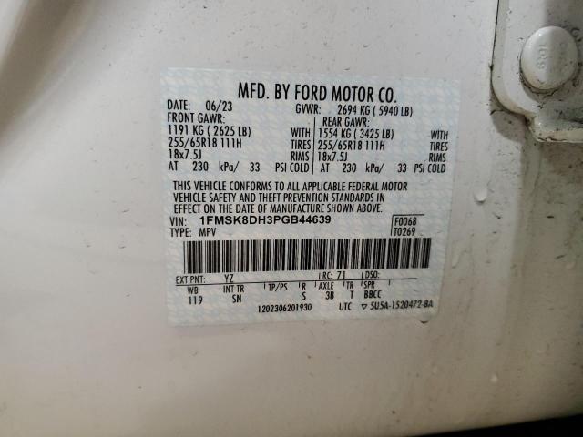 Photo 14 from auction – 2023 FORD EXPLORER X with VIN 1FMSK8DH3PGB44639