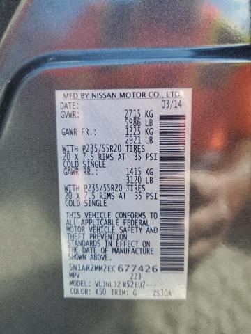 Photo 14 from auction – 2014 NISSAN PATHFINDER with VIN 5N1AR2MM2EC677426