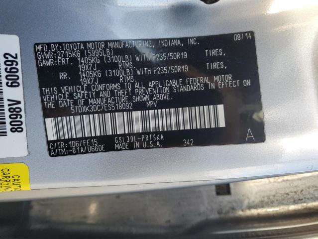 Photo 14 from auction – 2014 TOYOTA SIENNA SPO with VIN 5TDXK3DC7ES518092