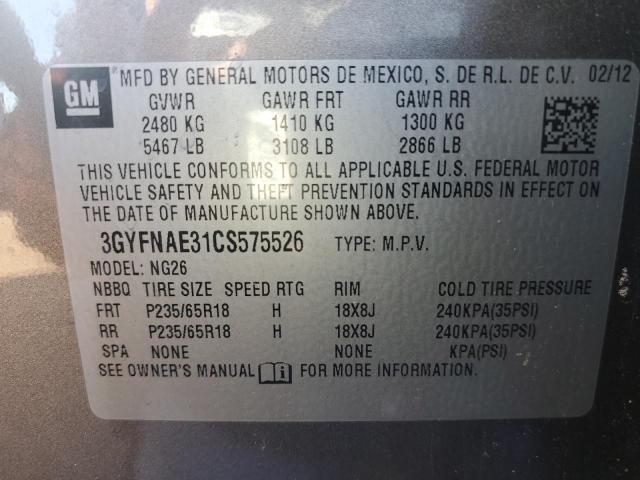 Photo 14 from auction – 2012 CADILLAC SRX LUXURY with VIN 3GYFNAE31CS575526