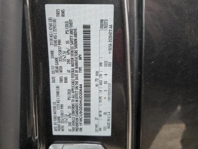 Photo 14 from auction – 2017 FORD ESCAPE SE with VIN 1FMCU9GD0HUD20644