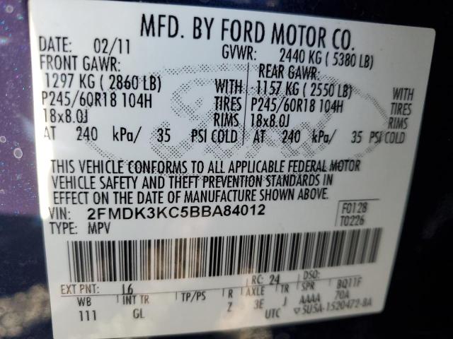 Photo 14 from auction – 2011 FORD EDGE LIMIT with VIN 2FMDK3KC5BBA84012