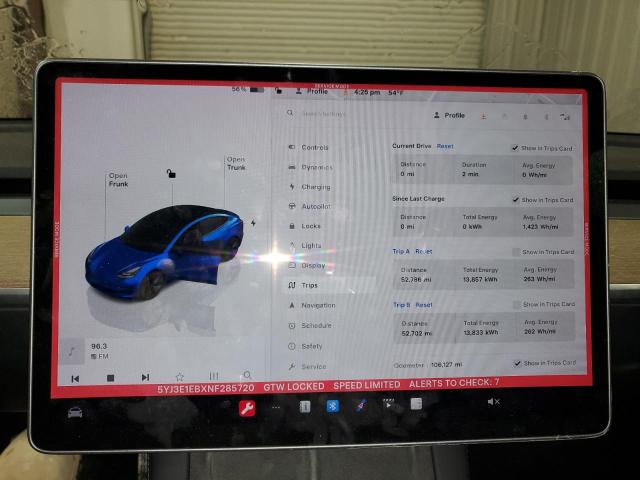 Photo 9 from auction – 2022 TESLA MODEL 3 with VIN 5YJ3E1EBXNF285720
