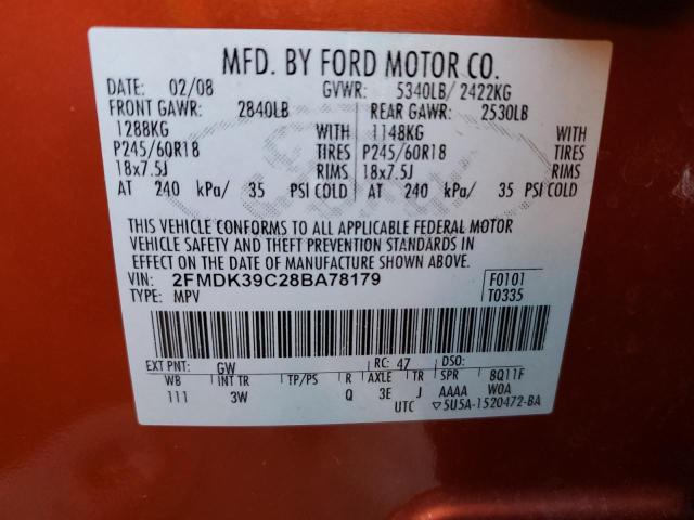 Photo 14 from auction – 2008 FORD EDGE LIMIT with VIN 2FMDK39C28BA78179