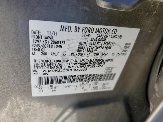 Photo 14 from auction – 2012 FORD EDGE SEL with VIN 2FMDK3JC6CBA52320