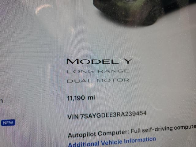 Photo 9 from auction – 2024 TESLA MODEL Y with VIN 7SAYGDEE3RA239454