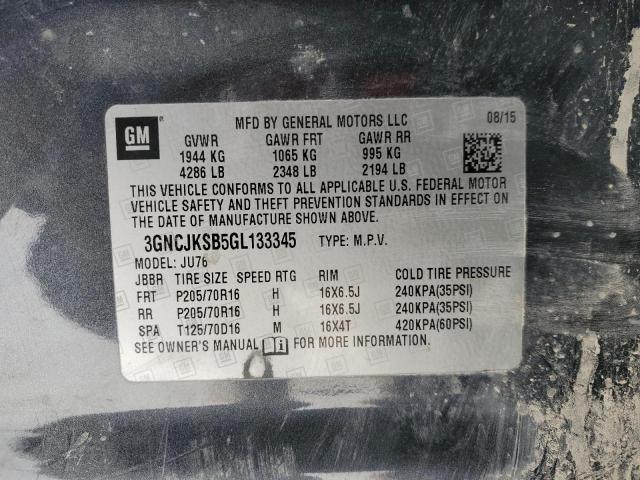 Photo 14 from auction – 2016 CHEVROLET TRAX LS with VIN 3GNCJKSB5GL133345