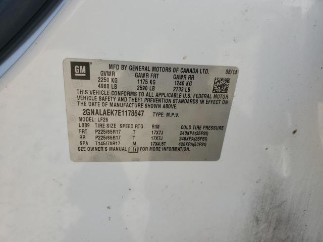Photo 14 from auction – 2014 CHEVROLET EQUINOX LS with VIN 2GNALAEK7E1178647