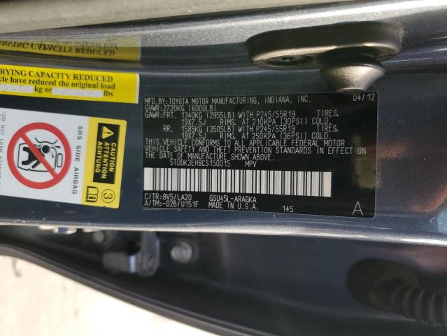 Photo 14 from auction – 2012 TOYOTA HIGHLANDER with VIN 5TDDK3EH8CS150015