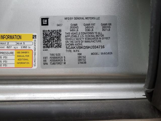 Photo 14 from auction – 2017 BUICK ENCLAVE with VIN 5GAKVBKD5HJ334716