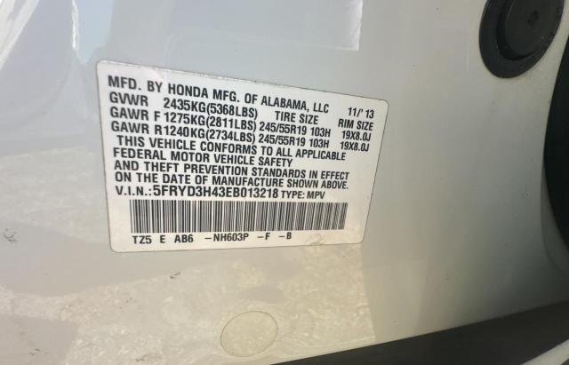 Photo 10 from auction – 2014 ACURA MDX TECHNO with VIN 5FRYD3H43EB013218