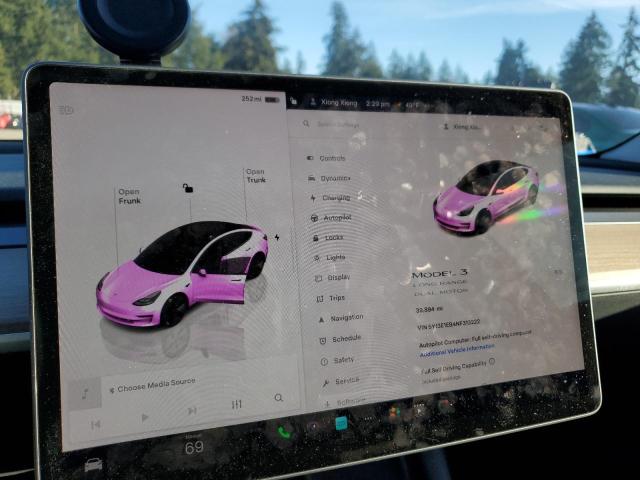 Photo 9 from auction – 2022 TESLA MODEL 3 with VIN 5YJ3E1EB4NF313222