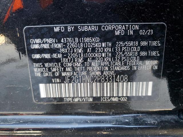 Photo 14 from auction – 2023 SUBARU CROSSTREK with VIN JF2GTHNC2P8331408