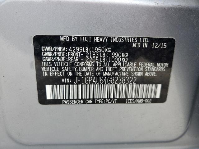 Zdjęcie 14 z aukcji – 2016 SUBARU IMPREZA SP z VIN JF1GPAU64G8238322
