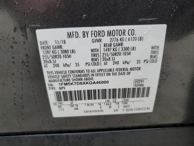 Photo 14 from auction – 2019 FORD EXPLORER X with VIN 1FM5K7D8XKGA46000