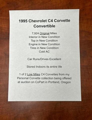 Photo 11 from auction – 1995 CHEVROLET CORVETTE with VIN 1G1YY32P9S5114214