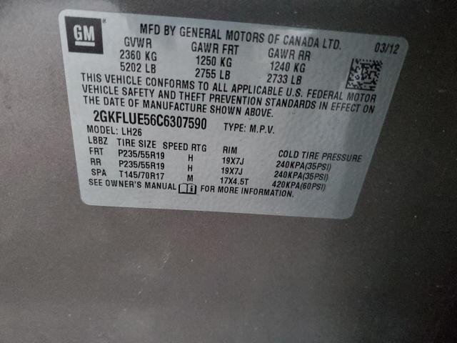Photo 14 from auction – 2012 GMC TERRAIN SL with VIN 2GKFLUE56C6307590