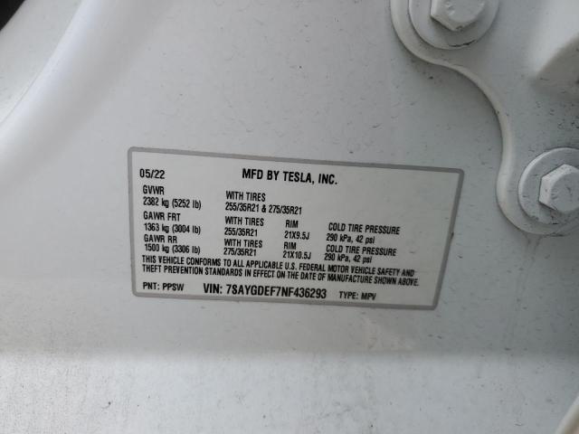 Photo 14 from auction – 2022 TESLA MODEL Y with VIN 7SAYGDEF7NF436293