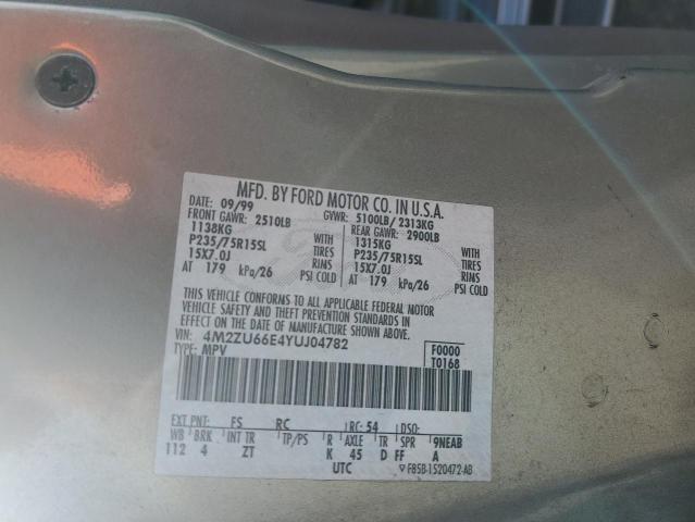 Photo 14 from auction – 2000 MERCURY MOUNTAINEE with VIN 4M2ZU66E4YUJ04782