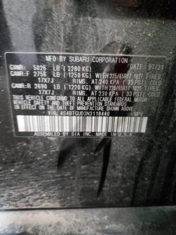 Photo 14 from auction – 2022 SUBARU OUTBACK WI with VIN 4S4BTGUD3N3118440