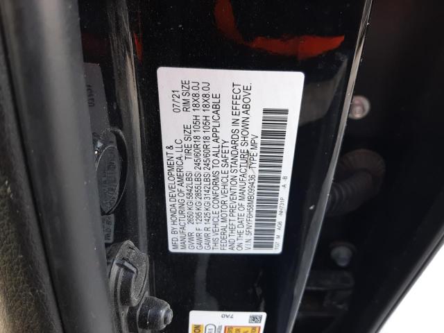 Photo 14 from auction – 2021 HONDA PILOT EXL with VIN 5FNYF6H58MB099436